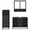 vidaXL Bathroom Furniture Set Black Engineered wood, metal, glass Standard