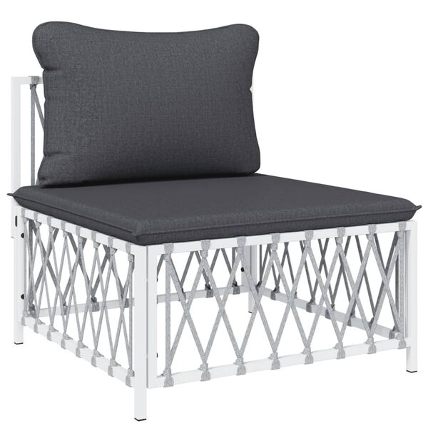 vidaXL Garden Lounge Set White, Dark Grey