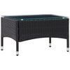 vidaXL Sofa Set Black PE (polyethylene) rattan Medium Removable Covers