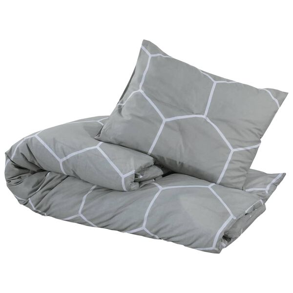 vidaXL Duvet Cover Set Set of 2 Grey 100% Cotton 86.6 x 94.5 in