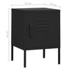 vidaXL Nightstand Black Steel Compact Nightstand Square Modern