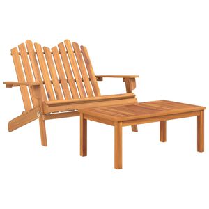 vidaXL Garden Lounge Set Set of 2 Solid acacia wood Large Foldable