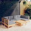 vidaXL Garden Lounge Set Grey Solid pinewood Medium Modular