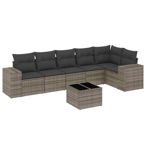 vidaXL Garden Sofa Set Gray