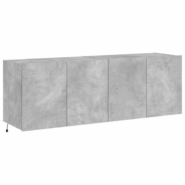 vidaXL TV Wall Cabinet Set of 2 Concrete grey Engineered wood Medium