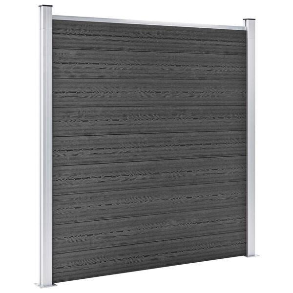 vidaXL Fence Panel Set WPC 207.1"x73.2" Black