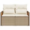 vidaXL Garden Sofa Beige Poly Rattan 2-Seater UV-resistant materials