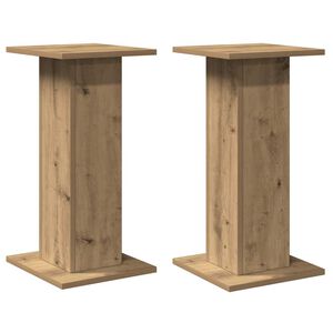vidaXL Speaker Stands 2 pcs Artisian Oak 11.8x11.8x23.6" Engineered Wood