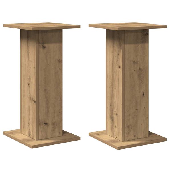 vidaXL Speaker Stands 2 pcs Artisian Oak 11.8x11.8x23.6" Engineered Wood