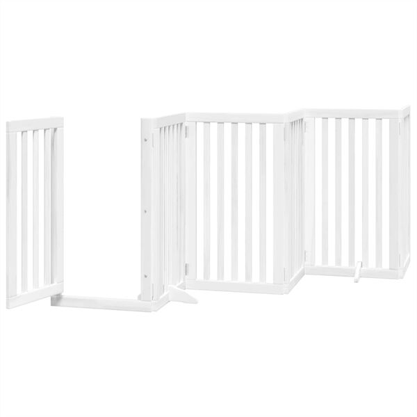 vidaXL Dog Gate Set of 9 White Poplar Wood 177.2 in long Foldable