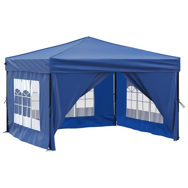 vidaXL Folding Party Tent with Sidewalls Blue 9.8'x9.8'