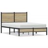 vidaXL Bed Frame Sonoma oak Steel, engineered wood Small Double