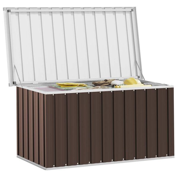 vidaXL Storage Box Brown Galvanized steel Medium Storage Box