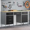 vidaXL Work Cabinet with Drawer with Lock 3 pcs Black 150 x 55 x 85 cm