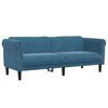 vidaXL Sofa Set Blue Velvet, plywood, solid wood 3 Piece Set Durable