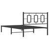 vidaXL Bed Frame Black Powder-Coated Steel Twin Bed Frame Rectangular