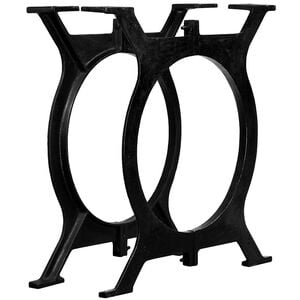 vidaXL Dining Table Leg Set of 2 Black Solid cast iron Medium Durable