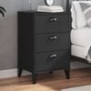 vidaXL Bedside Table Black Engineered wood, plastic Compact