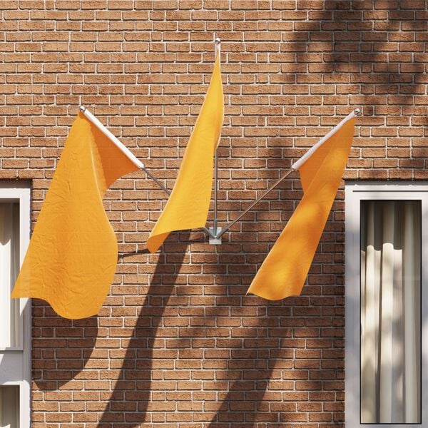 vidaXL Flag Pole Holder Silver 10.5 x 7.5 cm Steel