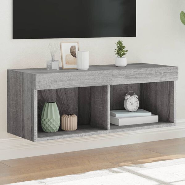 vidaXL TV Cabinet Gray Sonoma Engineered wood Compact