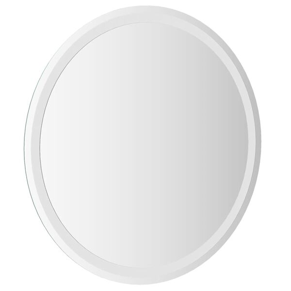 vidaXL Led Bathroom Mirror Transparent Glass 27.6 in Diameter