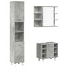vidaXL Bathroom Furniture Set Concrete Gray Engineered Wood, Glass Medium