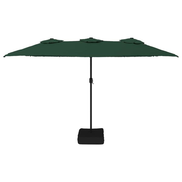 vidaXL Garden Parasol Green, Dark Grey Polyester, Powder-Coated Iron Large