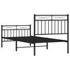 vidaXL Bed Frame Black Powder-Coated Steel 35.4 x 74.8 in Bed Frame