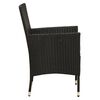 vidaXL Outdoor Dining Set Black Poly Rattan 5 Piece Set Removable Covers