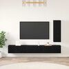 vidaXL TV Cabinet Set with Drawer 4 pcs Black Oak Engineered Wood