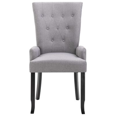 vidaXL Dining Chair with Armrests Light Gray Fabric