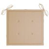 vidaXL Garden Chair Set of 6 Beige Teak Wood Standard Foldable