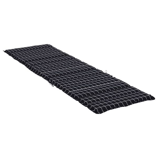 vidaXL Sun Lounger Cushion Black Check Pattern