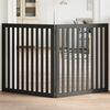 vidaXL Dog Gate Set of 2 Black Poplar wood 2 Panels Foldable