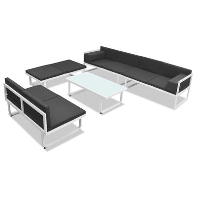vidaXL 5 Piece Patio Lounge Set Textilene Aluminum Black