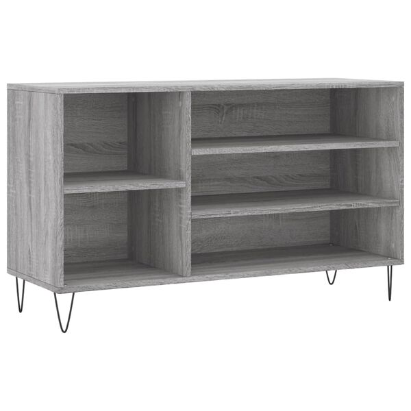 vidaXL Shoe Cabinet Grey Sonoma Engineered wood Medium Storage