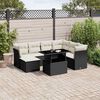 vidaXL Garden Sofa Set Black and Cream White