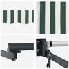 vidaXL Awning Green and white 118.11" x 98.43" Polyester and metal
