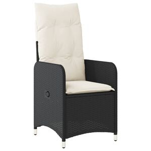 vidaXL Reclining Garden Chair Black, Cream White