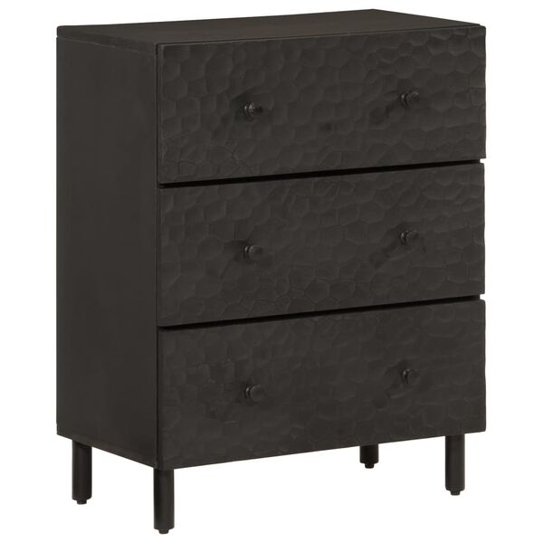 vidaXL Side Cabinet Black Solid mango wood, iron Medium Side Cabinet