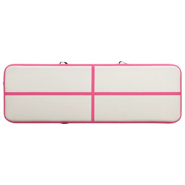 vidaXL Inflatable Gymnastics Mat with Pump 196.9x39.4x5.9" PVC Pink