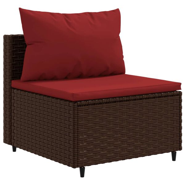 vidaXL Patio Lounge Set Set of 4 Brown PE rattan Compact