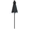 vidaXL Garden Parasol Black and dark grey Aluminum, Polyester Medium