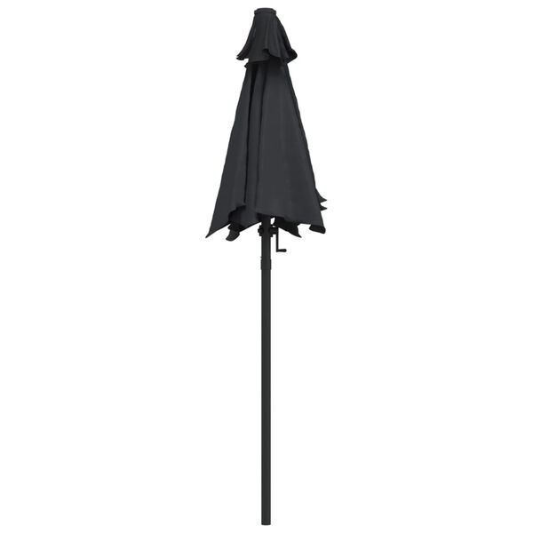 vidaXL Garden Parasol Black and dark grey Aluminum, Polyester Medium