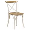 vidaXL Cross Chair Set of 4 White Solid Mango Wood, Steel Standard