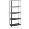 vidaXL Storage Shelf 5-Tier Black 83.9x15.0x66.9" Plastic (3x147684)