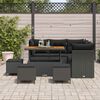 vidaXL Garden Sofa Set Height-Adjustable 9 pcs Black Poly Rattan