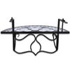 vidaXL Garden Table Black and White Iron frame, Ceramic tile top Compact