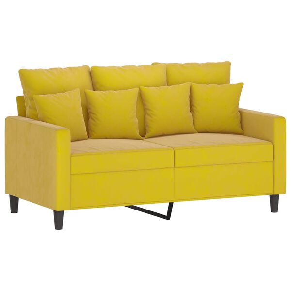 vidaXL Sofa Set Yellow Velvet Multiple Sizes Sofa Set Rectangular