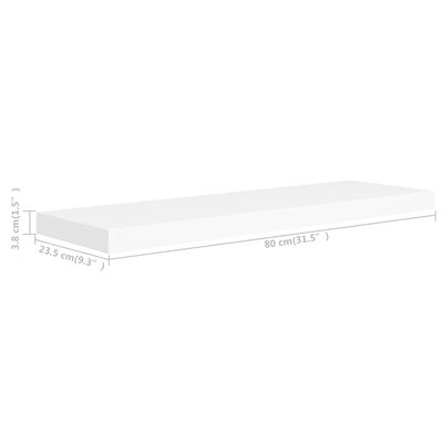 vidaXL Floating Wall Shelf White 31.5"x9.3"x1.5" MDF